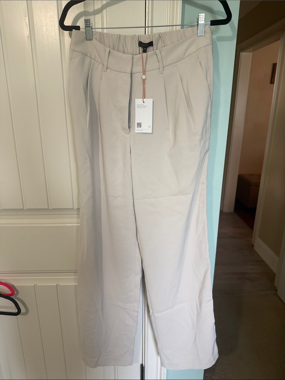 Quince Women's Wide-Leg Pants in Light Beige
